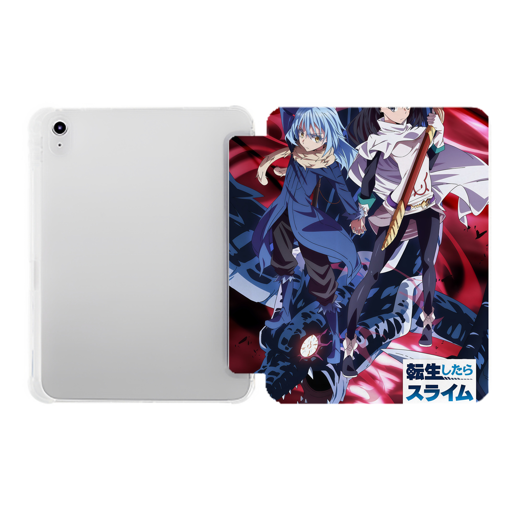 （画像用） 転スラ Regarding Reincarnated to Slime IPad ケース ペン収納付き 三つ折りスタンド PUレザー×シリコン 対応機種9.5/10.5/10.9インチ